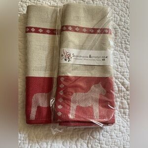 NWT Swedish Dala Horse Towels